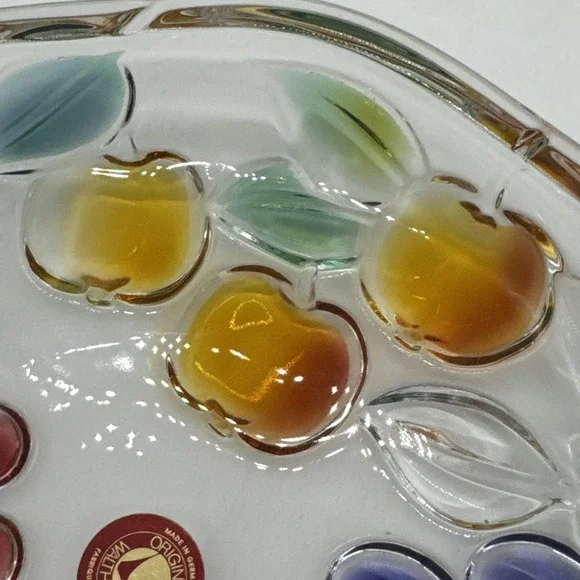 Walther Glas German Bowl Dish With Colored Fruit NEW grapes Cherries Pears - Picture 5 of 9